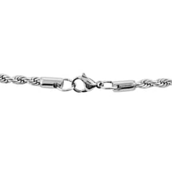 Braided Rope Necklace 30 Inches in Stainless Steel 25.50 Grams - Picture 2 of 3